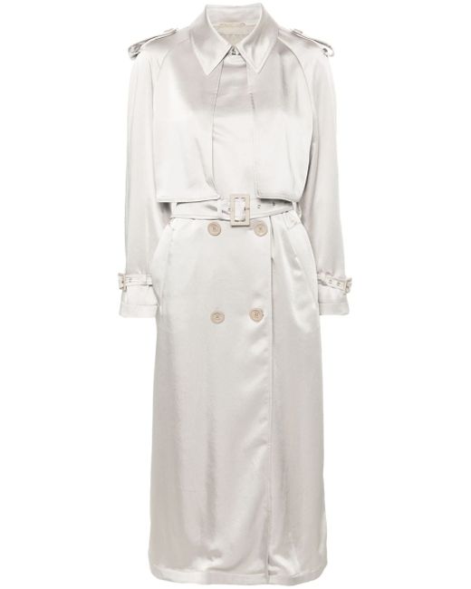 Herno belted satin trench coat