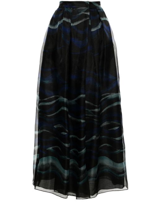Giorgio Armani abstract-print wrap midi skirt