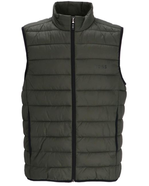 Boss logo-print quilted gilet