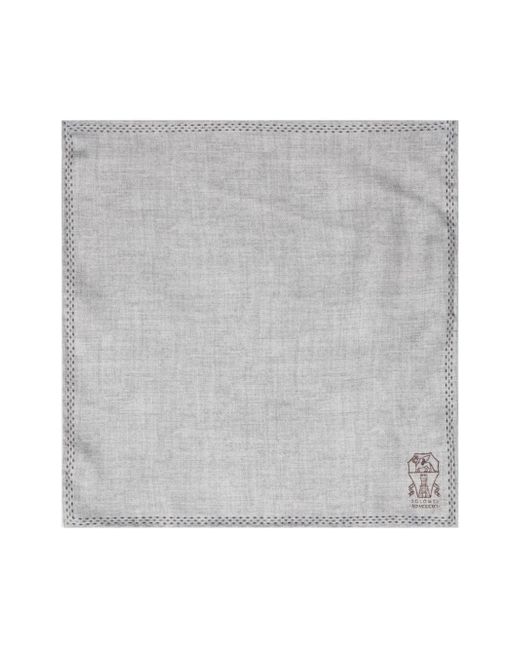 Brunello Cucinelli logo-print pocket scarf