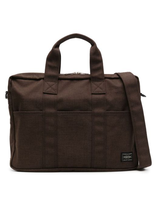 Porter-Yoshida & Co. logo-patch canvas briefcase