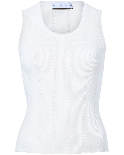 Proenza Schouler White Label Perry compact pointelle rib knitted top