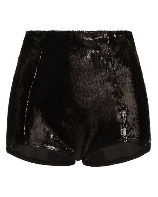 Dolce & Gabbana high-waisted sequinned shorts