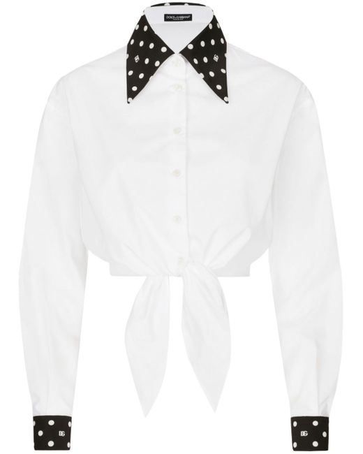 Dolce & Gabbana polka-dot print cropped shirt
