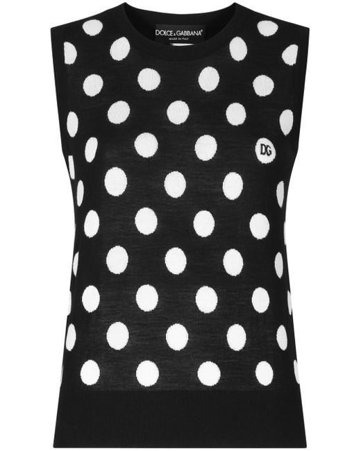Dolce & Gabbana polka-dot knitted vest