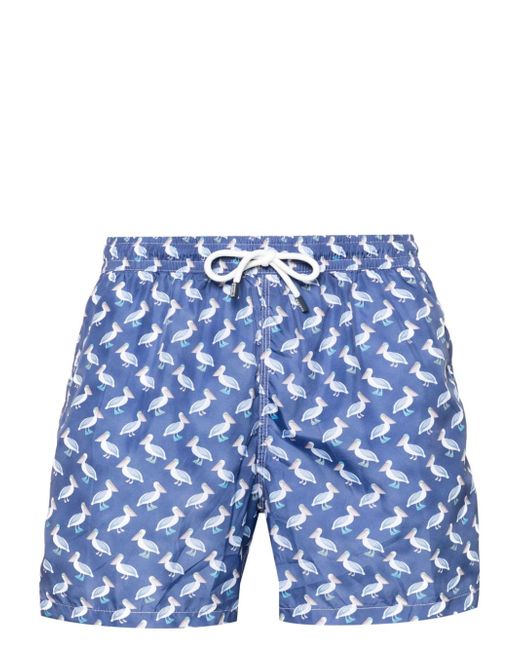 Fedeli Madeira pelikan-pattern swim shorts