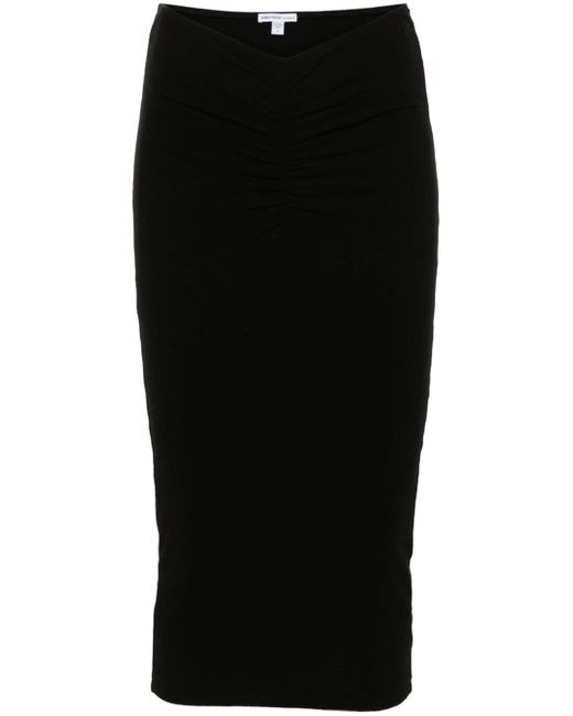 James Perse ruched jersey midi skirt