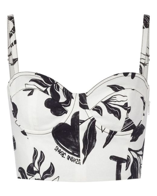 Moschino Jeans graphic-print bustier top