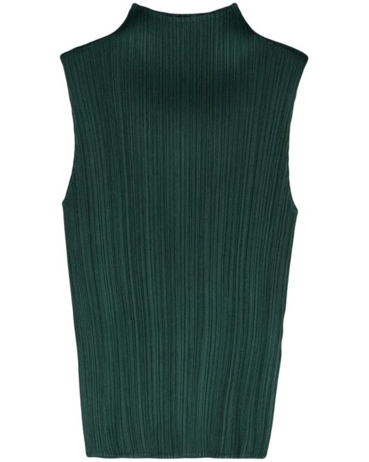 Pleats Please By Issey Miyake high neck pleated tank top