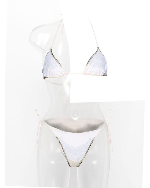 Jean Paul Gaultier Cartouche-print triangle bikini