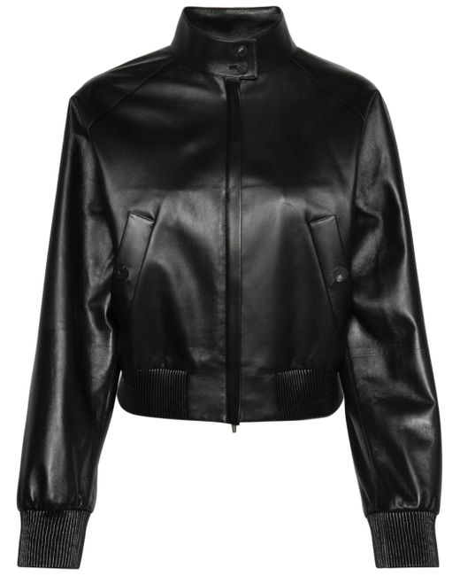 Ferragamo high-neck leather jacket