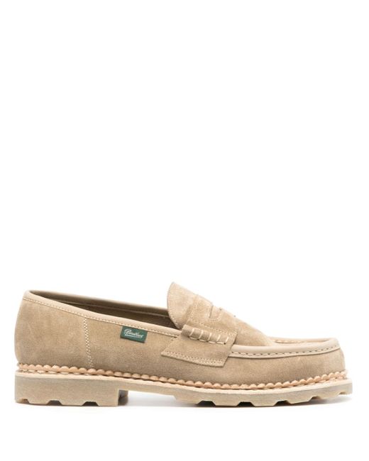 Paraboot logo-patch suede loafers