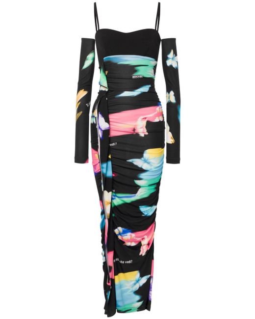 Moschino Jeans printed ruched maxi dress