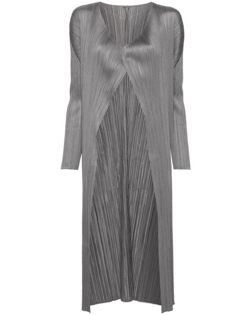 Pleats Please By Issey Miyake open-front pleated coat