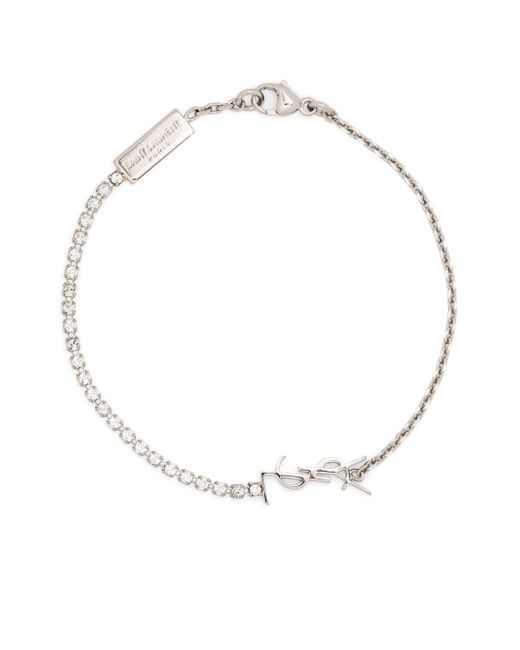 Saint Laurent Cassandre-charm chain-link bracelet