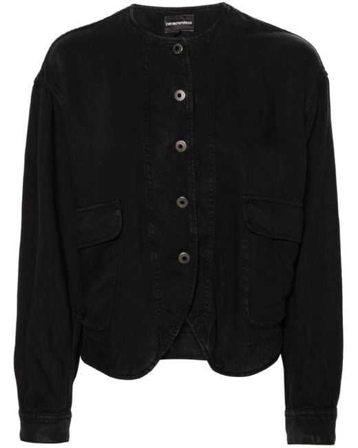 Emporio Armani button-up twill shirt jacket