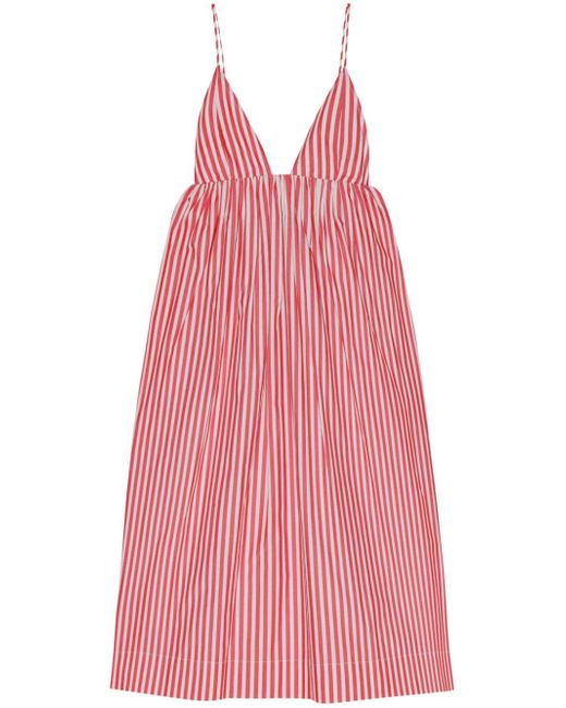 Ganni striped V-neck dress
