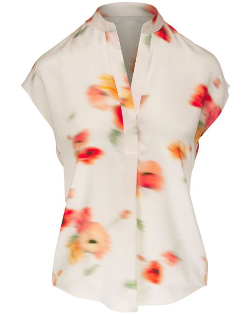 Vince floral-print V-neck blouse