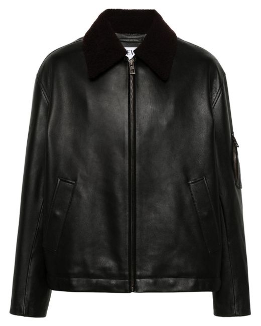 Loewe shearling-collar leather jacket