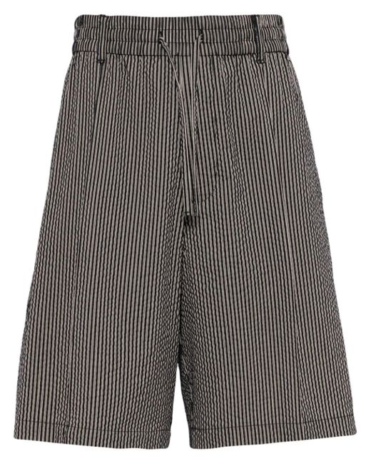 Emporio Armani vertical-print cotton-blend shorts