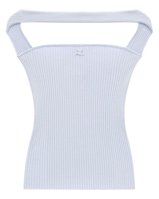 Courrèges cut-out ribbed knit top