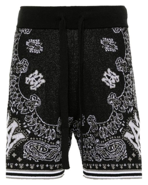 Amiri bandana-jacquard knitted shorts