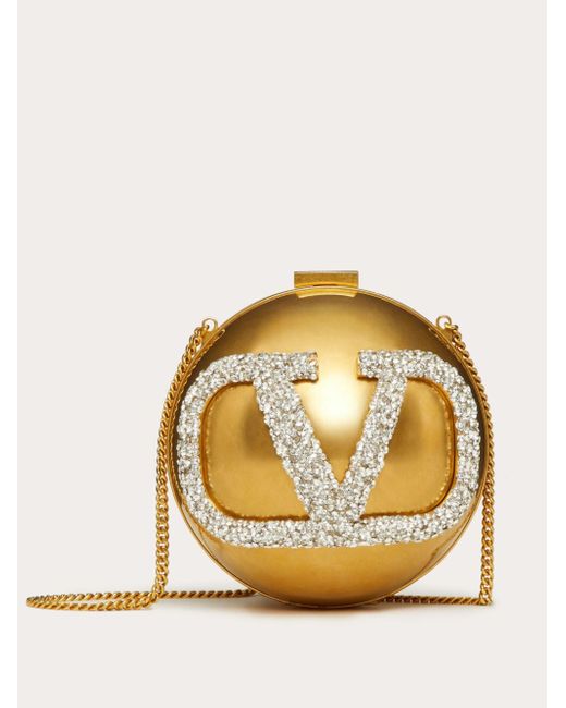 Valentino Garavani crystal-embellished Vlogo clutch