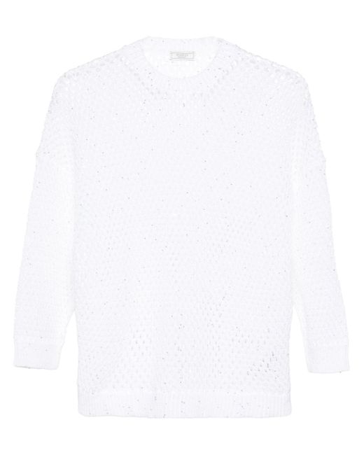 Peserico sequin-embellished open-knit jumper