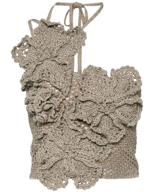 Cult Gaia Nazanin asymmetric crochet top