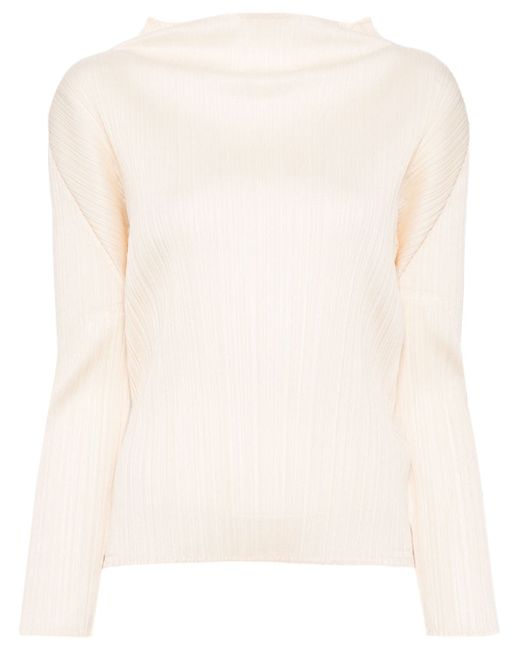 Pleats Please By Issey Miyake mock-neck pleated blouse