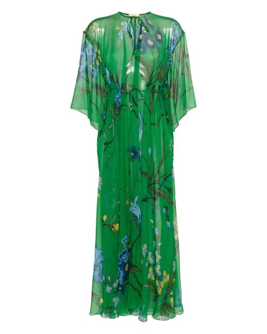 Erdem floral-print semi-sheer dress