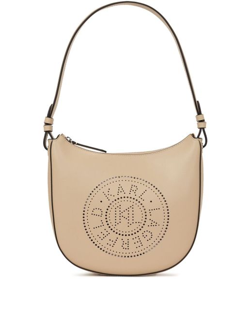 Karl Lagerfeld K/Circle Moon perforated-logo shoulder bag