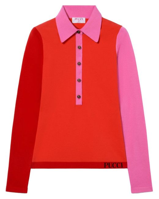 Pucci colour-block knitted polo shirt