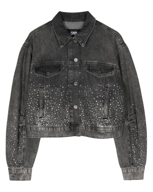 Karl Lagerfeld crystal-embellished denim jacket