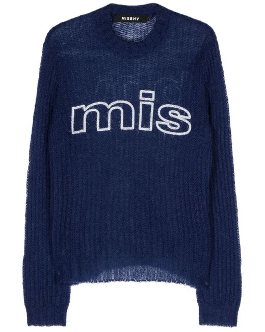 Misbhv logo-print open-knit jumper