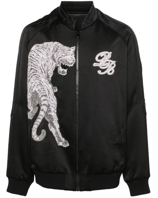 Balmain Tiger crystal-embellished bomber jacket