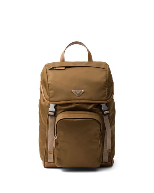 Prada triangle-logo buckled backpack