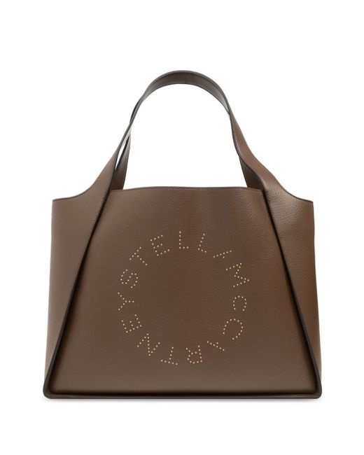 Stella McCartney logo-perforated faux-leather tote bag