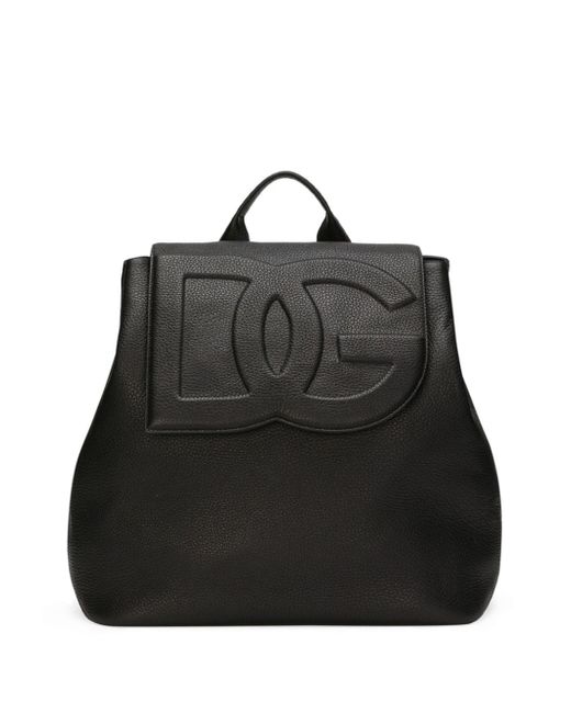 Dolce & Gabbana logo-embossed leather backpack