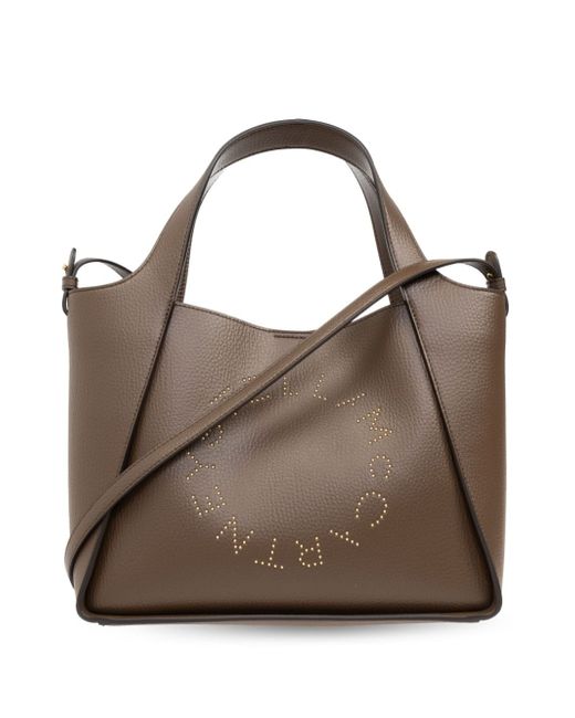 Stella McCartney logo-perforated faux-leather tote bag