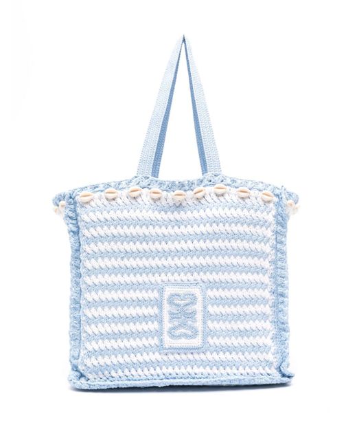 Sandro shell-detail crochet tote bag