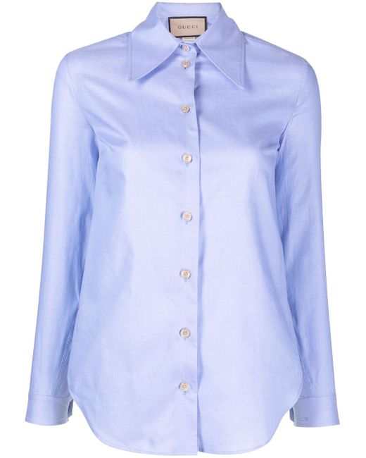 Gucci pointed-collar long-sleeve shirt