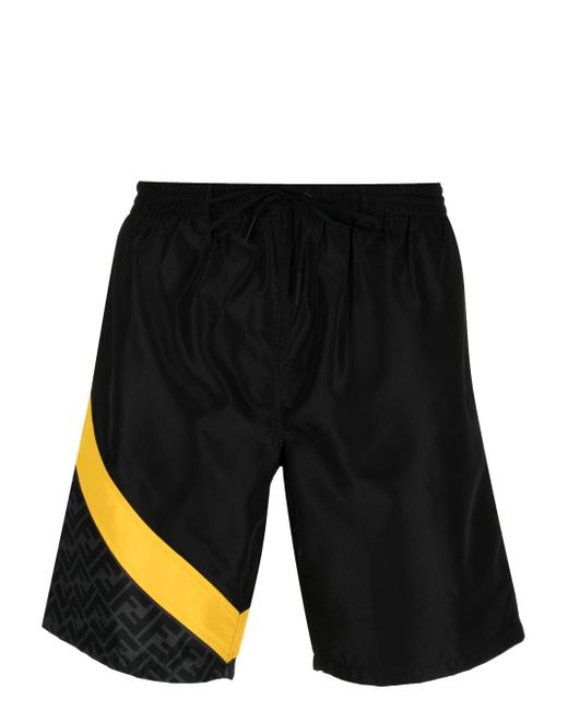 Fendi FF-logo print swim shorts