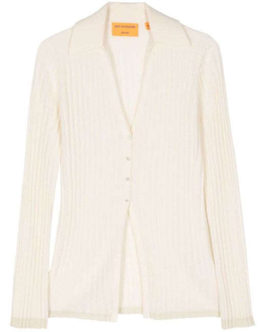 Guest in Residence spread-collar ribbed knit cardigan