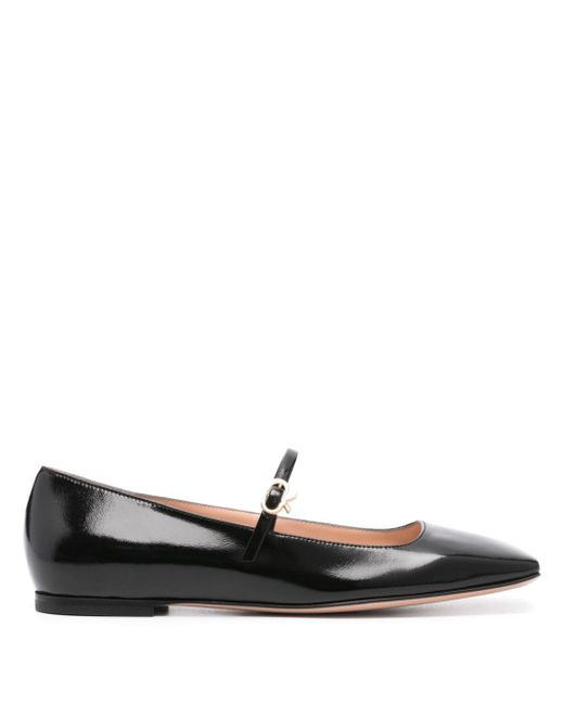 Gianvito Rossi buckle-fastening leather ballerina shoes