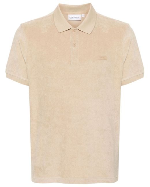 Calvin Klein rubberised-logo towelling polo shirt
