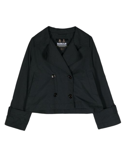 Barbour International logo-plaque double-breasted jacket