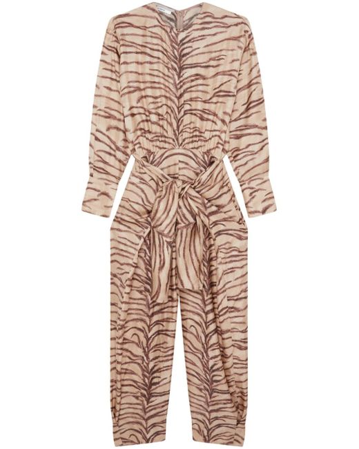 Stella McCartney tiger-print organic-silk jumpsuit