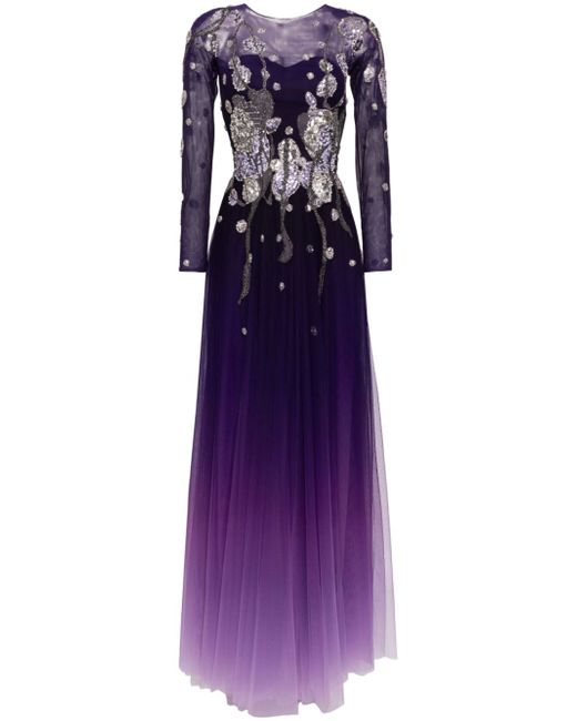 Saiid Kobeisy bead-embellishment long-sleeve dress