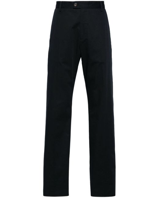 Alexander McQueen logo-trim cotton tailored trousers